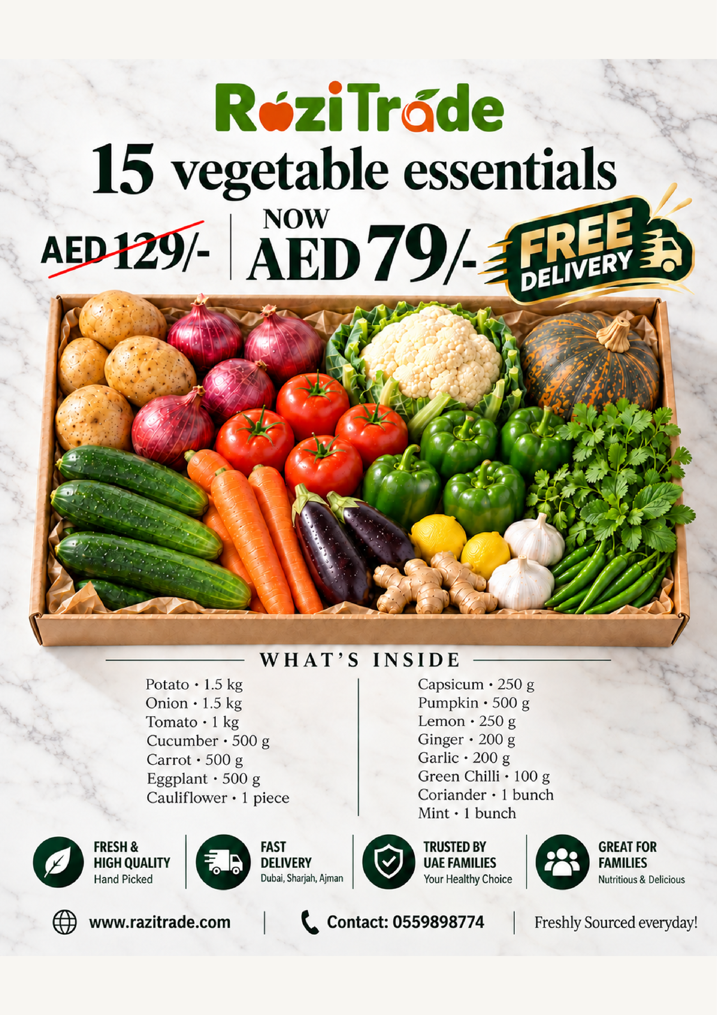 15 Essential Vegetables Aed 79/-