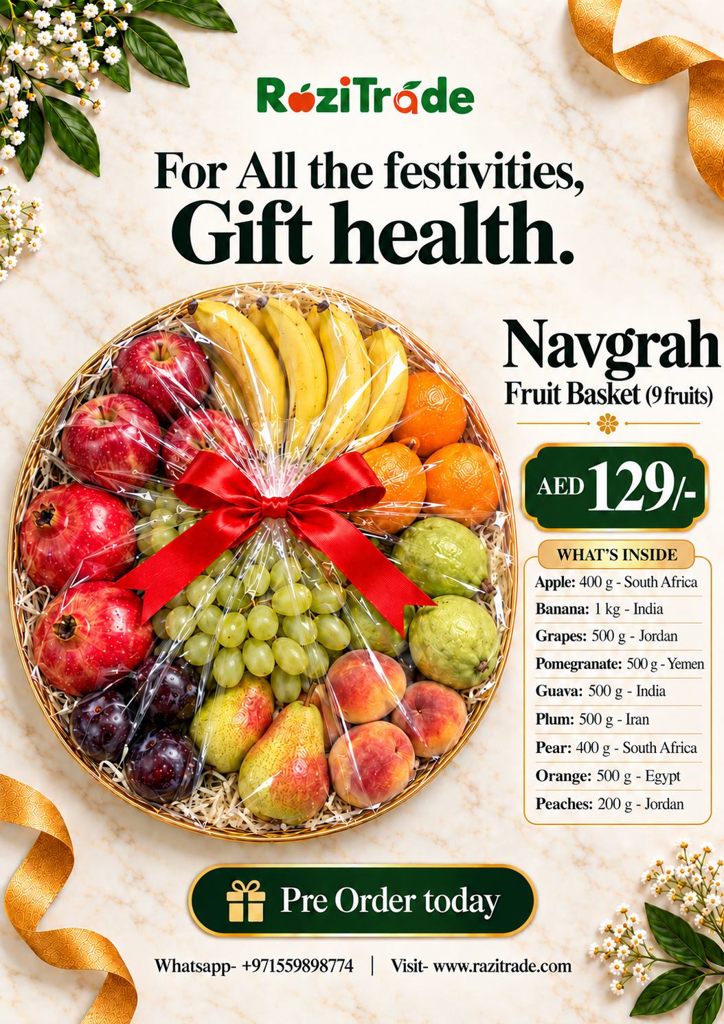 Navgrah Fruit Basket (9 fruits) Aed 129/-
