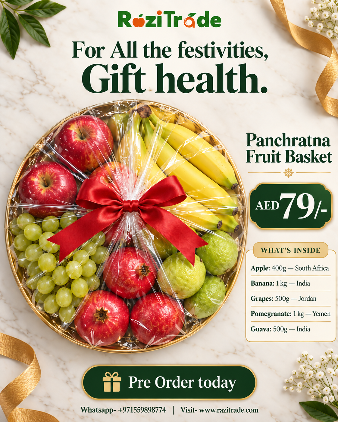 Panchratna Occasions Fruit Hamper Aed79/-